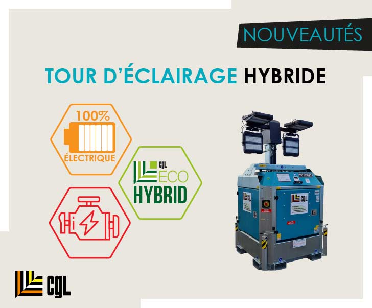 tour d'éclairage HYBRIDE nouveautés en location - CGL